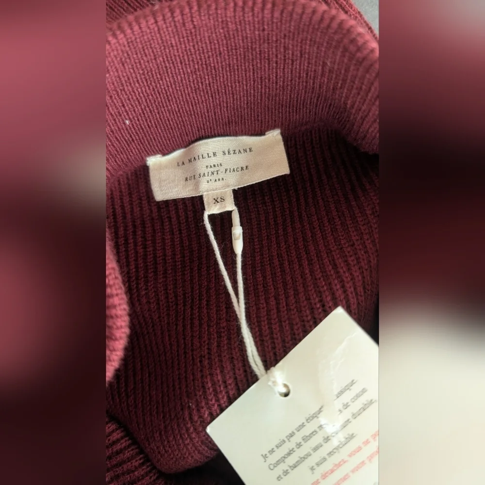 Sezane Naelle Skirt, Merino Wool, Burgundy, Size XS, NWT - Picture 6 of 9